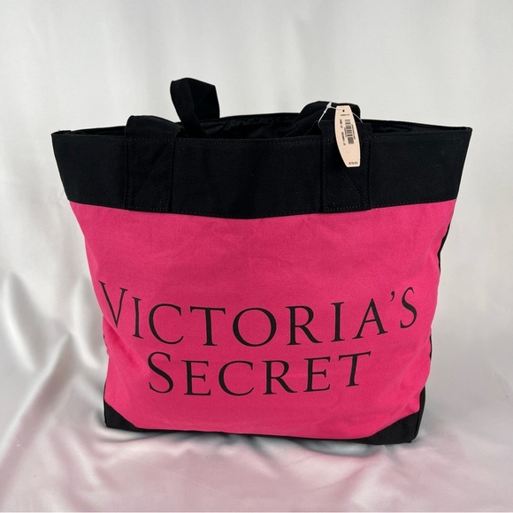 Victoria's Secret Handbags - NWT Victoria’s Secret Large Color-Block Tote Bag Pink Red Black